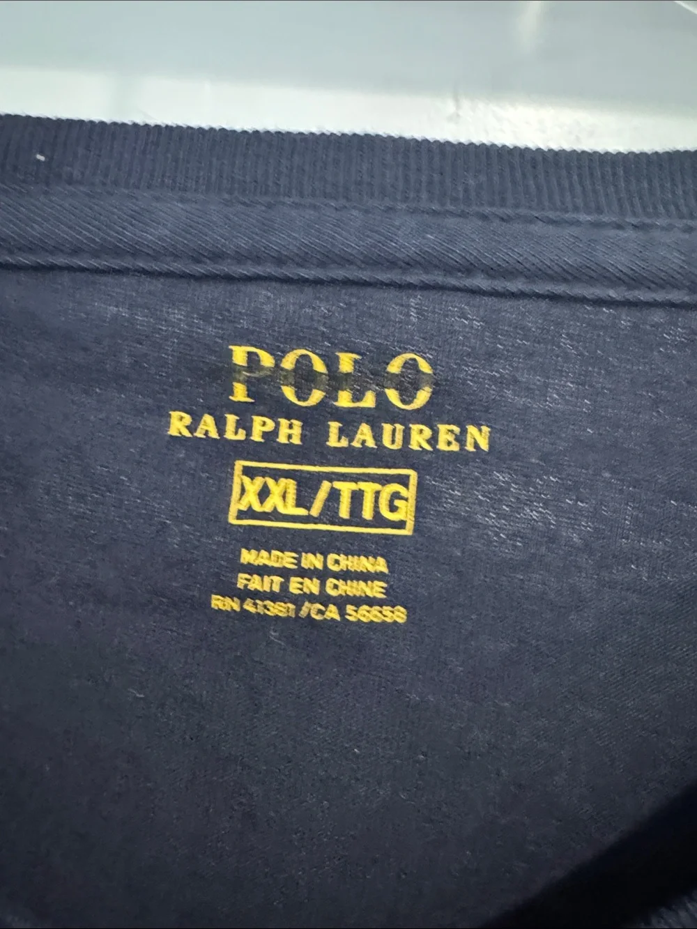 Polo by Ralph Lauren Navy V-Neck Shirt with Red Polo Player Logo